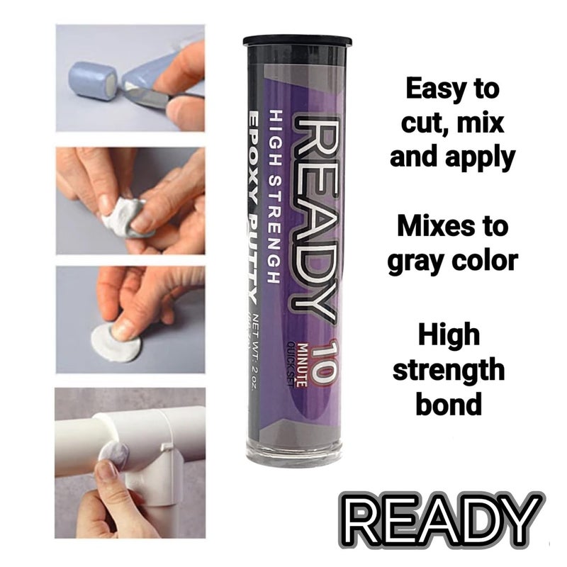 ACMAXPRO Ready High Strength Premium Epoxy Putty, 10 Minute Quick Set, High Temperature, Metal, Glass, Wood, Plastic, Ceramic, Stone, Tile, Concrete, Fast Bond, Powerful Adhesive - Image 5